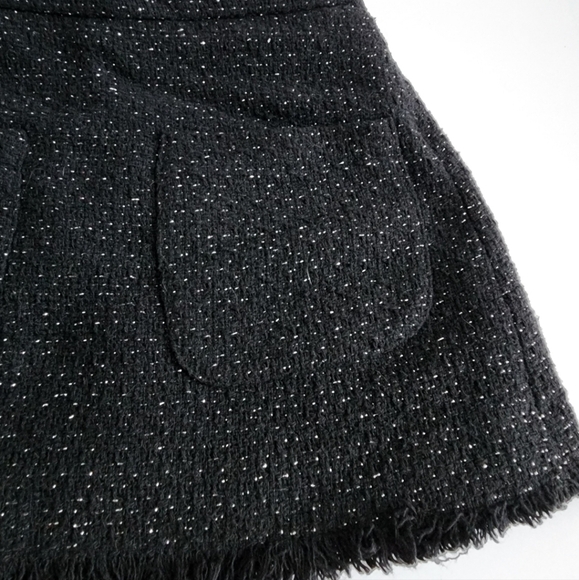 ZARA GIRLS SKIRT BLACK SILVER THREAD TWEED TEXTURED SZ.10 10YRS - Picture 8 of 9